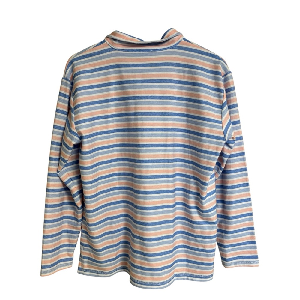 T by Talbots multicolor stripe 1/2 zip up weekend pullover sweater top size LP - Picture 8 of 12
